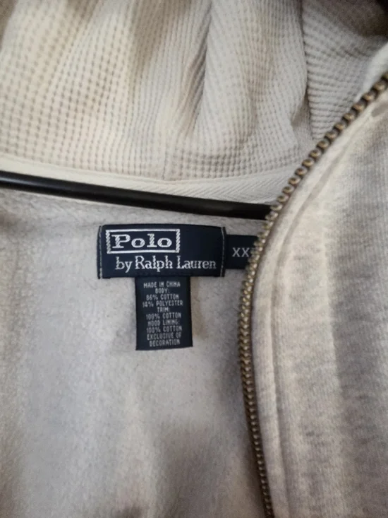 Polo Ralph Lauren Light Gray Zip-Up Hoodie XXL Mens - Picture 3 of 6